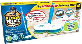 img 4 attached to 🧹 Efficient Floor Police Mop with Dual Spinning Mopheads - As Seen On TV! Lightweight, Rechargeable, Cordless Cleaning for Hardwood Floors and Tiles - BulbHead