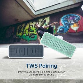 img 2 attached to 🔊 Green Portable Bluetooth Speaker with 30 Hours Playing Time, True Wireless Stereo Speaker for Travel, Camping, Outdoor Activities - Compatible with Mobile Phones, Tablets, and Laptops