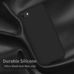 img 1 attached to Cordking Ultra Slim Shockproof Phone Case for iPhone SE 2020, iPhone 7 and iPhone 8 (4.7 inch) - Silicone with Soft Microfiber Lining - Black