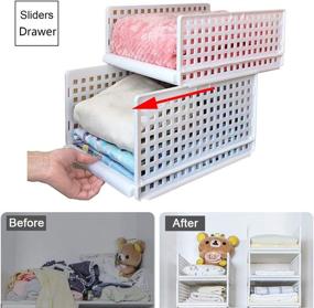 img 3 attached to 🚪 Yoillione White Wardrobe Closet Organizers: Efficient Clothes Storage Organizer with Shelves, Drawers, and Cupboard Organization for Bathroom, Kitchen, and Closet