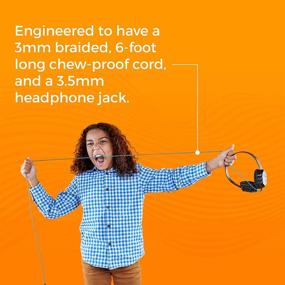 img 2 attached to Droptech B1 Over-Ear Headphones: GumDrop's Chew-Proof Tangle-Free Cord, Classroom-Friendly 3.5mm Audio Jack (75dB/110dB), Perfect for Students & Kids - Black, Rugged Design, Plug & Play, No Microphone