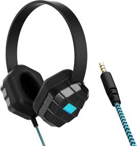 img 4 attached to Droptech B1 Over-Ear Headphones: GumDrop's Chew-Proof Tangle-Free Cord, Classroom-Friendly 3.5mm Audio Jack (75dB/110dB), Perfect for Students & Kids - Black, Rugged Design, Plug & Play, No Microphone