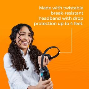 img 3 attached to Droptech B1 Over-Ear Headphones: GumDrop's Chew-Proof Tangle-Free Cord, Classroom-Friendly 3.5mm Audio Jack (75dB/110dB), Perfect for Students & Kids - Black, Rugged Design, Plug & Play, No Microphone