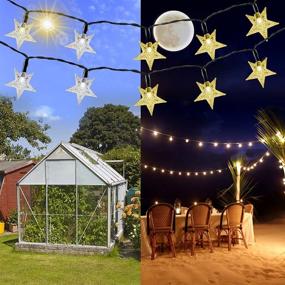 img 2 attached to 🌟 Solar Star String Lights: 40FT 100 LED Outdoor Christmas Decorations with 8 Lighting Modes & IP65 Waterproof – Twinkle Fairy Lights for Patio Garden Yard Xmas Wedding Party