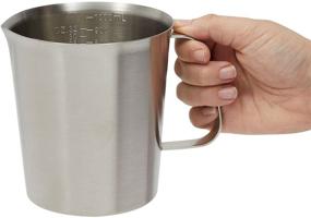 img 2 attached to 📏 Juvale 32 oz Stainless Steel Measuring Cup with Handle - Metal Pitcher with Ounces & Milliliters Marking (1000 ml)