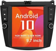 📱 9.7 inch big vertical touch screen car radio for honda accord 7th 2004-2007 - android 10.0 stereo with wireless carplay, android auto, gps, bluetooth, wifi, dsp - supports full rca backup camera wifi logo