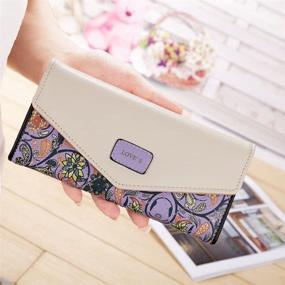 img 1 attached to Womens Leather Wallet Handbag Floral Women's Handbags & Wallets for Wallets