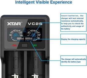 img 1 attached to XTAR VC2S 18650 Battery Charger With Upgraded LCD Display, USB Output, and Battery Authenticity Check - Supports 10440 to 26650 Batteries