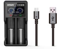 xtar vc2s 18650 battery charger with upgraded lcd display, usb output, and battery authenticity check - supports 10440 to 26650 batteries logo