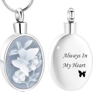 🦋 zeqingjw butterfly cremation jewelry: stainless steel keepsake urn necklace, perfect memorial locket for ashes logo