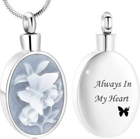 img 4 attached to 🦋 zeqingjw Butterfly Cremation Jewelry: Stainless Steel Keepsake Urn Necklace, Perfect Memorial Locket for Ashes