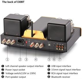 img 2 attached to 🔊 Усилитель трубного типа с блутузом Dared I30BT Stereo Integrated с USB DAC и линейным входом, выходом для наушников - выходная мощность 30 Втх2