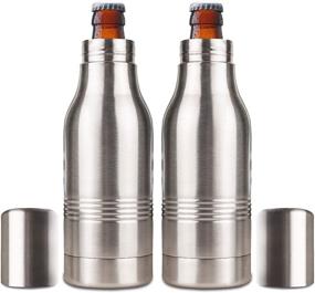 img 4 attached to 🍺 2-Pack Stainless Steel Beer Bottle Insulator: Keep Your Drinks Colder Longer with Opener - Perfect for Camping, Fishing, and Beach Activities