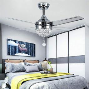 img 3 attached to 💡 Modern LED Crystal Ceiling Fan Light with Remote Control – 44 Inch, 4 Stainless Steel Blades – Ideal for Home Decoration, Modern Room, Bedroom