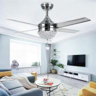 💡 modern led crystal ceiling fan light with remote control – 44 inch, 4 stainless steel blades – ideal for home decoration, modern room, bedroom логотип