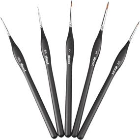 img 1 attached to 🖌️ 5-Piece Artist Paint Brushes Set for Detail Painting: Watercolor, Acrylics, Oil - Essential Painting Supplies in Black
