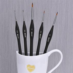 img 3 attached to 🖌️ 5-Piece Artist Paint Brushes Set for Detail Painting: Watercolor, Acrylics, Oil - Essential Painting Supplies in Black
