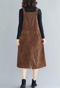 img 2 attached to Corduroy Jumper Overall Dress for Women - Flygo Women's Clothing in Jumpsuits, Rompers & Overalls