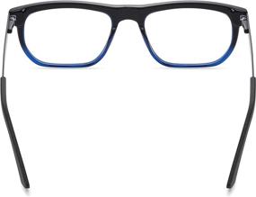 img 1 attached to 🕶️ HyperX Spectre Stealth Gaming Eyewear - Blue Light Blocking Glasses with UV Protection, Acetate Frame, Stainless Steel Temples, Crystal Clear Lenses - Square Medium/Large Blue, includes Microfiber Bag and Hard Case