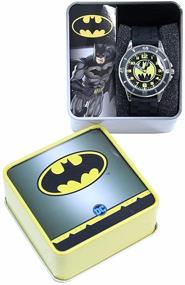 img 3 attached to BATMAN BAT9152: Official Kids' Analog Watch - Silver-Tone Casing, Black Bezel, Black Strap with Yellow/Black Batman Logo on Dial - Time-Teacher, Child-Safe Design