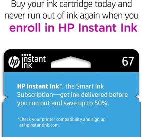 img 1 attached to HP 67 Original Black Ink Cartridge for HP DeskJet 1255, 2700, 4100 Series, ENVY 6000, 6400 Series, Instant Ink Eligible - 3YM56AN