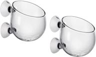 🌱 ds. distinctive style crystal glass aquatic plant cups - set of 2 with suction cups for stunning aquarium decoration logo