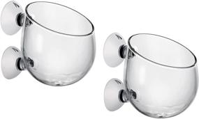 img 4 attached to 🌱 DS. Distinctive Style Crystal Glass Aquatic Plant Cups - Set of 2 with Suction Cups for Stunning Aquarium Decoration