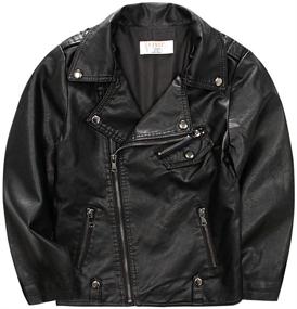 img 4 attached to 🧥 Kids Moto Leather Jacket PU Biker Coat for Boys and Girls - LJYH