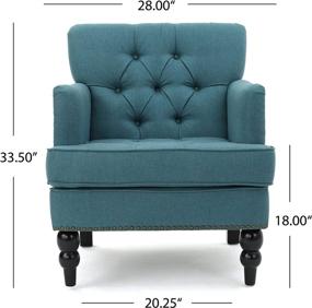 img 2 attached to 🪑 Dark Teal Tufted Club Chair: Stylish Accent Chair with Studded Details