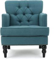 🪑 dark teal tufted club chair: stylish accent chair with studded details логотип