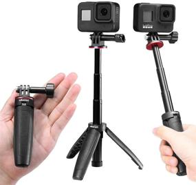 img 4 attached to 📷 Flexible Extendable Selfie Stick for Gopro Hero 10/9/8/7/6/5 - Tripod Stand and Handle Combo - Portable Vlog Tripod for All Gopro Action Cameras and Osmo Action Accessories