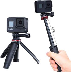 img 1 attached to 📷 Flexible Extendable Selfie Stick for Gopro Hero 10/9/8/7/6/5 - Tripod Stand and Handle Combo - Portable Vlog Tripod for All Gopro Action Cameras and Osmo Action Accessories