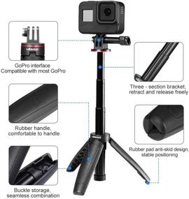 img 3 attached to 📷 Flexible Extendable Selfie Stick for Gopro Hero 10/9/8/7/6/5 - Tripod Stand and Handle Combo - Portable Vlog Tripod for All Gopro Action Cameras and Osmo Action Accessories