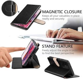 img 2 attached to 📱 Belemay Samsung Galaxy S20 FE 5G Wallet Case - Premium Cowhide Leather, RFID Blocking, Card Holder, Shockproof - Black