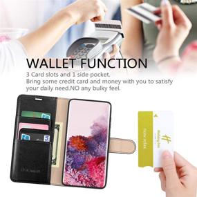 img 3 attached to 📱 Belemay Samsung Galaxy S20 FE 5G Wallet Case - Premium Cowhide Leather, RFID Blocking, Card Holder, Shockproof - Black