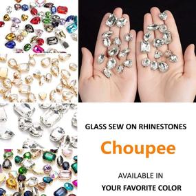 img 1 attached to 🧵✨ Sew On Rhinestones, Choupee 48PCS Mixed Shapes Flatback Sew On Glass Rhinestone Sewing Claw Rhinestone for Craft, Clothing, Apparel, Dresses, Earrings, Belts, and Shoes - Clear, Silver Claw