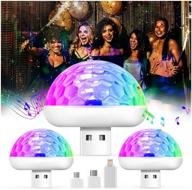 🎉 3-pack mini usb disco ball lights with sound activation – perfect for parties, phone, dj, christmas, birthdays, weddings, and stage lighting logo