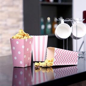 img 1 attached to 🍿 Delightful 30 Popcorn Boxes in Pink Trio - Polka Dot, Chevron, and Striped Assorted Designs: Perfect for Movie Theater Nights, Festivals, and Wedding Favors