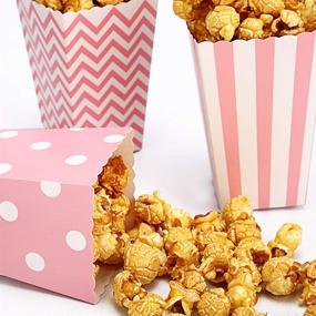 img 3 attached to 🍿 Delightful 30 Popcorn Boxes in Pink Trio - Polka Dot, Chevron, and Striped Assorted Designs: Perfect for Movie Theater Nights, Festivals, and Wedding Favors