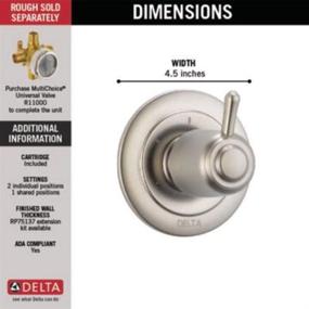 img 2 attached to 🚿 Stainless Steel Delta Faucet Shower Handle Diverter Trim Kit T11800-SS (Valve Sold Separately)