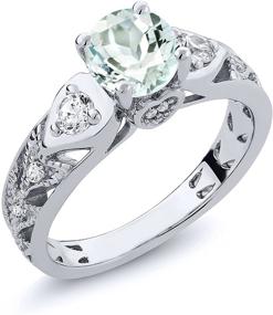 img 4 attached to Sterling Silver Aquamarine Womens Engagement