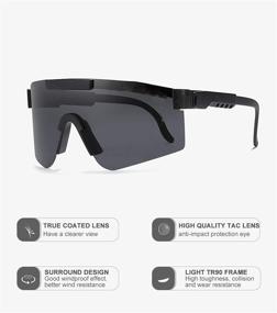 img 1 attached to UV400 Polarized Sports Sunglasses for Men and Women - Ideal for Cycling, Fishing, Golf, Baseball, Running - Windproof & Protective Adult Eyewear