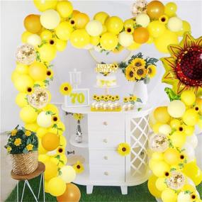 img 1 attached to Stunning 105-Piece Sunflower Birthday Decorations & Party Supplies Set: Sunflower Banner, Garland, Cake Toppers, Balloons - Ideal for Birthday, Wedding, Baby Shower