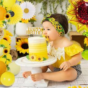 img 3 attached to Stunning 105-Piece Sunflower Birthday Decorations & Party Supplies Set: Sunflower Banner, Garland, Cake Toppers, Balloons - Ideal for Birthday, Wedding, Baby Shower