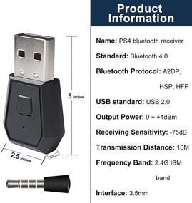img 3 attached to 🎧 Wireless PS4 Bluetooth Adapter, Zamia PS4 PS5 Dongle Mini USB 4.0 Headset Adapter Transmitter Microphone Receiver - Supports A2DP HFP HSP