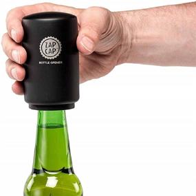 img 1 attached to 🍾 CellarDine Zap Cap Premium Bottle Opener: Stylish Matte Black Stainless Steel, 190x65x40 cm