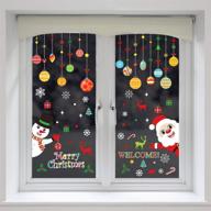 decorate your christmas party with 150 pcs christmas window clings featuring santa claus and snowman logo