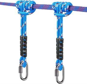 img 3 attached to 🧗 BeneLabel Poseidon Series Safety Ropes, 19.6" Prusik Loops 2-Pack - Blue, 0.39" Diameter