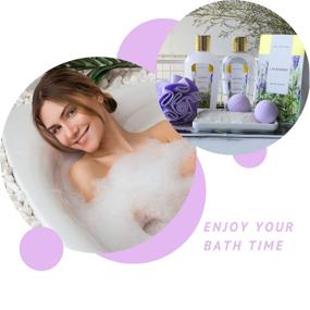 img 3 attached to Luxetique Lavender Spa Gift Baskets for Women - 10pc Bath and Body Gift Set with Bath Bomb, Body Lotion, Bubble Bath, Relaxing Spa Baskets for Women, Christmas Gifts for Women