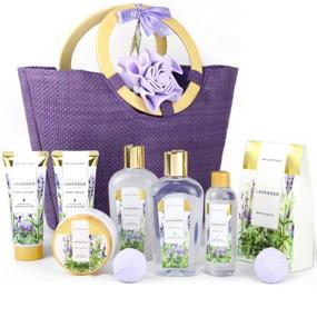 img 4 attached to Luxetique Lavender Spa Gift Baskets for Women - 10pc Bath and Body Gift Set with Bath Bomb, Body Lotion, Bubble Bath, Relaxing Spa Baskets for Women, Christmas Gifts for Women